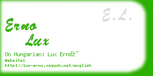 erno lux business card